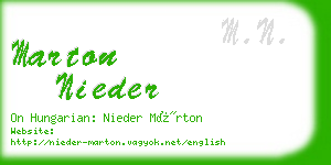 marton nieder business card